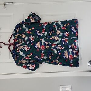 Looney tunes Christmas Holiday scrub top